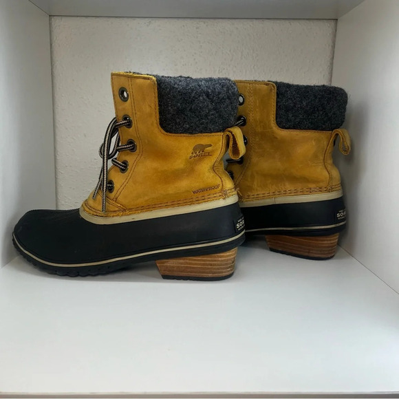 Sorel Slimpack Lace II Waterproof Suede Duck Boots in Elk - Picture 6 of 9